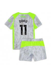 Fotbalové Dres Manchester City Jeremy Doku #11 Dětské Třetí Oblečení 2025-26 Krátký Rukáv (+ trenýrky)